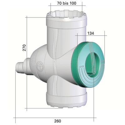 RG810 Regenwaterbuis Inox Bruin - filter 3P Techniek 70-100 mm